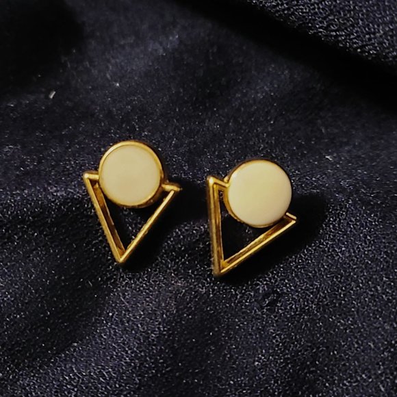 FNIO Gold Color Pearl Metal Hoop Earrings Set - Picture 6 of 11